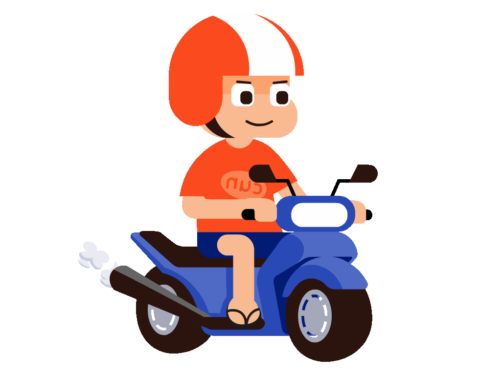 Small Route Scooter Rider